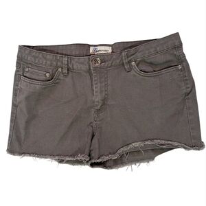 Denim Frayed Hem Shorts